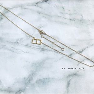 Sideways Letter B Initial Necklace - Gold 18"